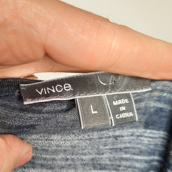 Vince Blue Space Dye Racerback Maxi Dress L - Picture 4 of 6